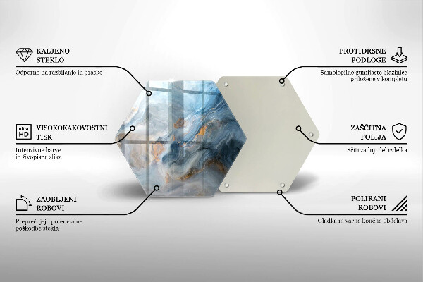 Skärbräda glas sexhörning Marmor textur