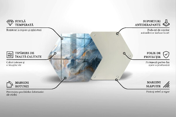 Skärbräda glas sexhörning Marmor textur