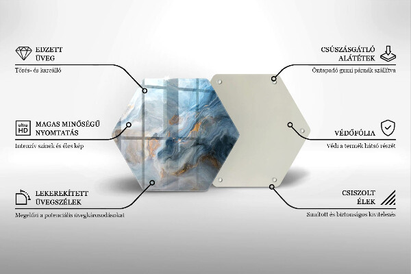 Skärbräda glas sexhörning Marmor textur