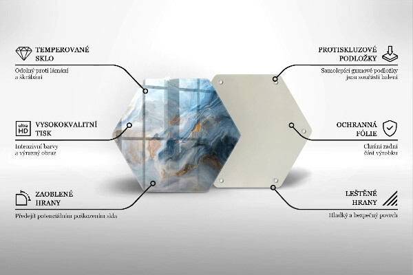 Skärbräda glas sexhörning Marmor textur