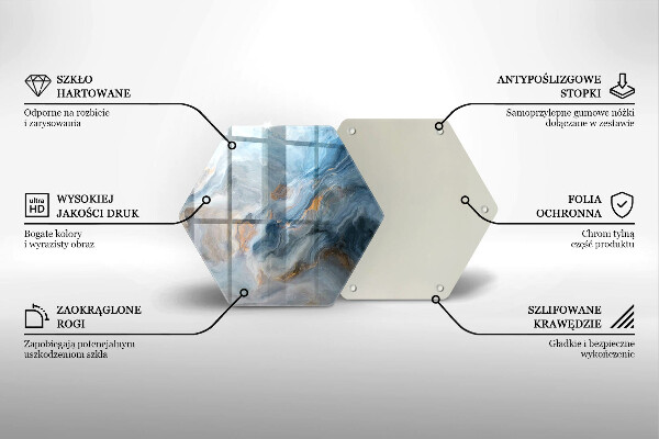 Skärbräda glas sexhörning Marmor textur