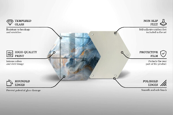 Skärbräda glas sexhörning Marmor textur