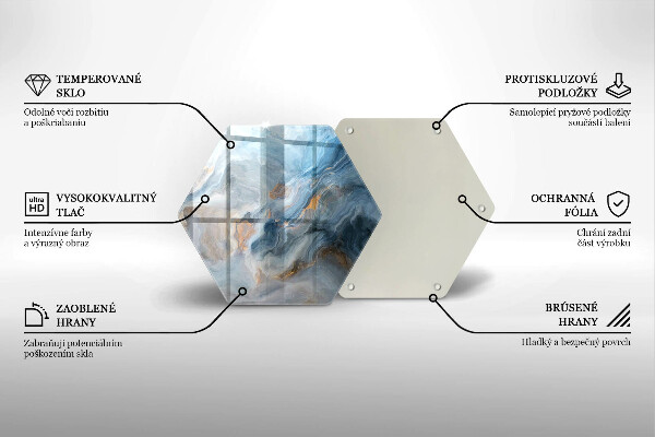 Skärbräda glas sexhörning Marmor textur