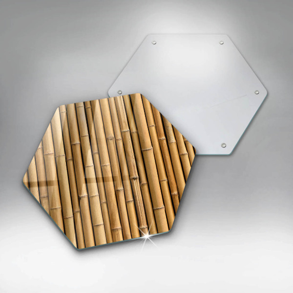Skärbräda glas sexhörning Natur boho bambu