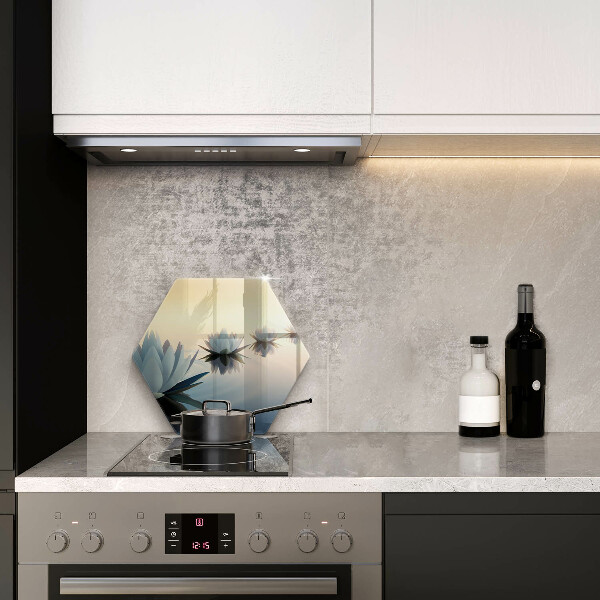 Skärbräda glas sexhörning Lilja blommar på vattnet