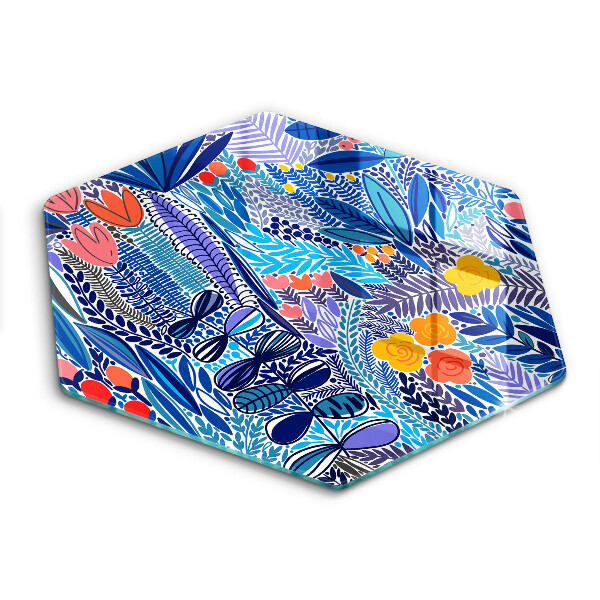 Skärbräda glas sexhörning Målad äng