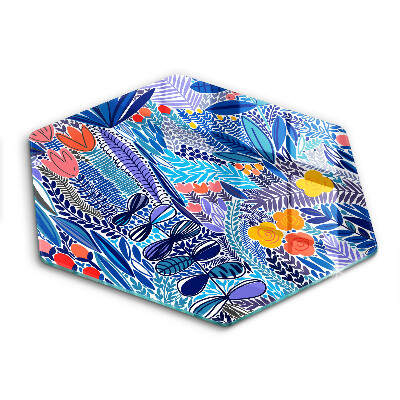 Skärbräda glas sexhörning Målad äng