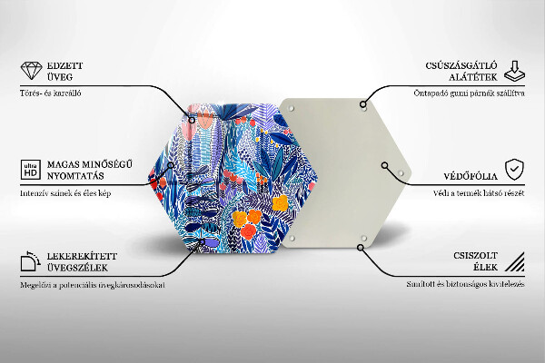 Skärbräda glas sexhörning Målad äng