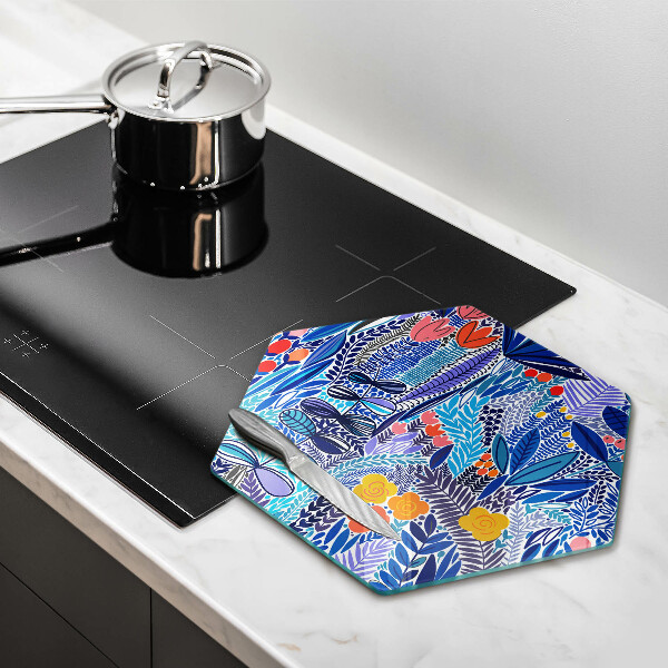 Skärbräda glas sexhörning Målad äng