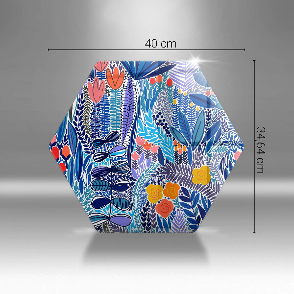 Skärbräda glas sexhörning Målad äng