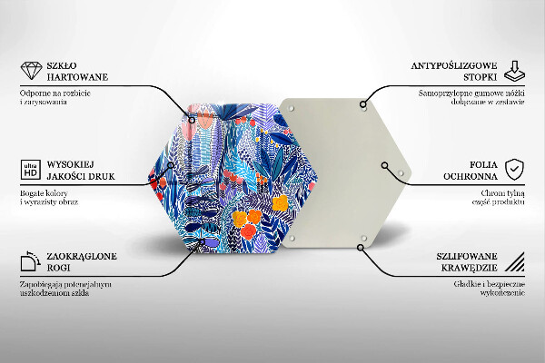 Skärbräda glas sexhörning Målad äng