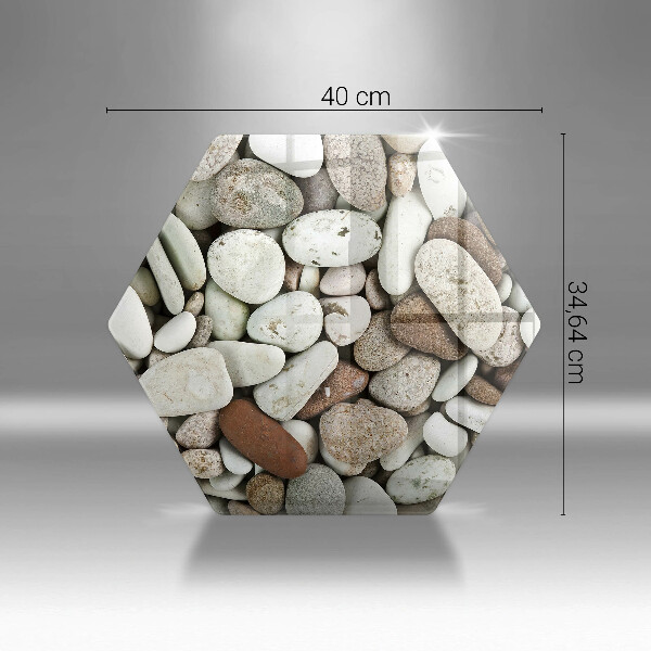 Skärbräda glas sexhörning Små stenar bakgrund