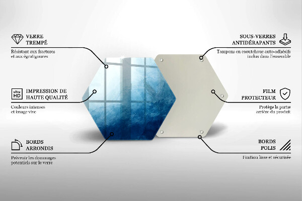 Skärbräda glas sexhörning Abstrakt bakgrund