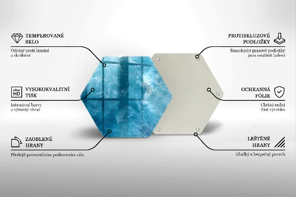 Skärbräda glas sexhörning Blått vatten