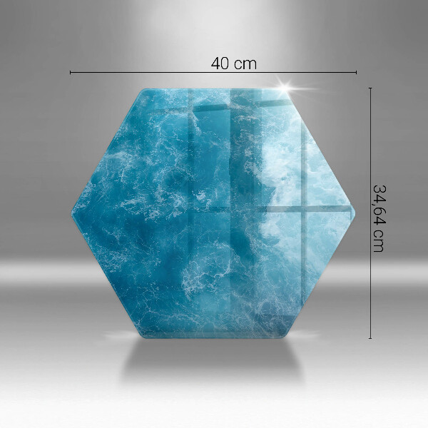 Skärbräda glas sexhörning Blått vatten