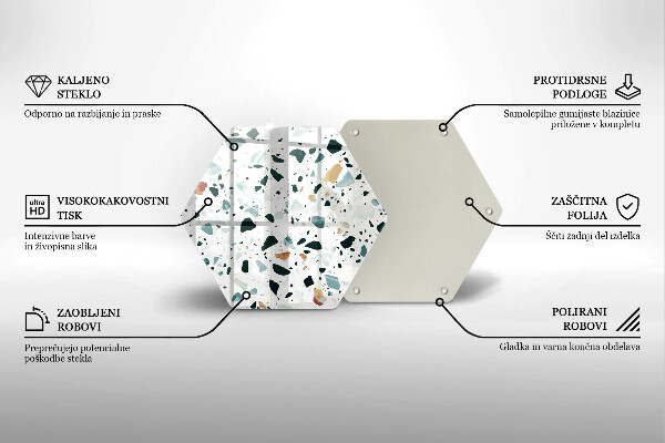 Skärbräda glas sexhörning Lätt stengods