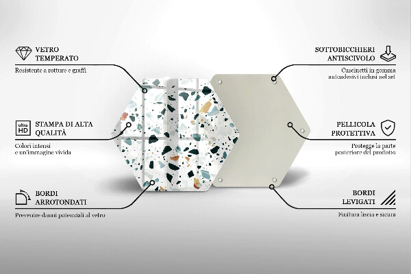Skärbräda glas sexhörning Lätt stengods