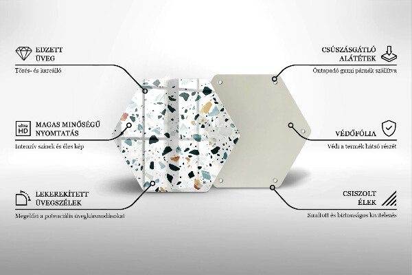 Skärbräda glas sexhörning Lätt stengods