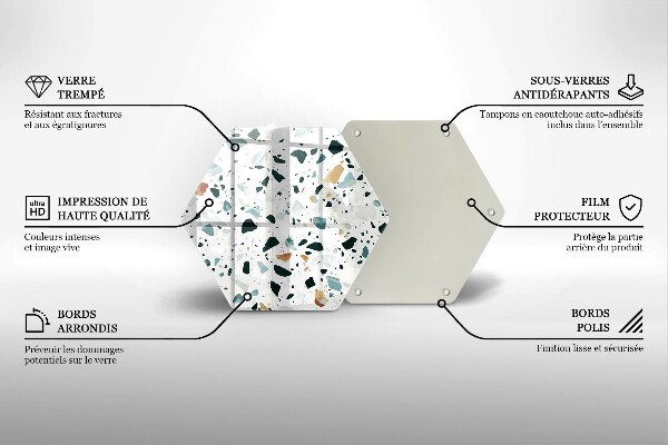 Skärbräda glas sexhörning Lätt stengods