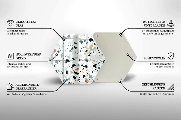 Skärbräda glas sexhörning Lätt stengods