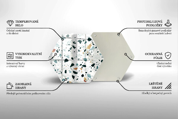 Skärbräda glas sexhörning Lätt stengods