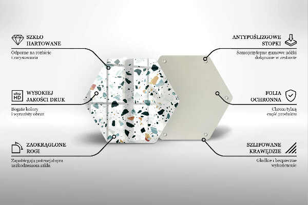 Skärbräda glas sexhörning Lätt stengods