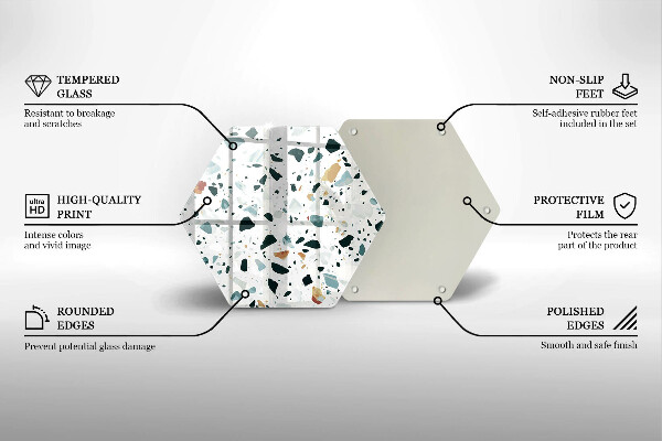 Skärbräda glas sexhörning Lätt stengods