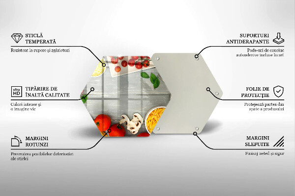 Skärbräda glas sexhörning Köksmat