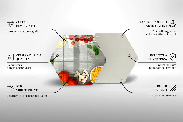 Skärbräda glas sexhörning Köksmat