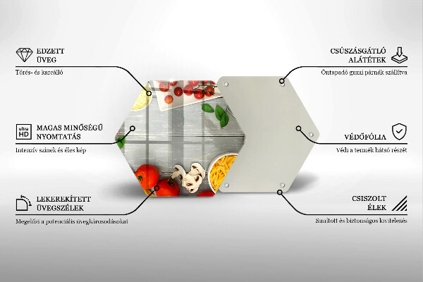Skärbräda glas sexhörning Köksmat