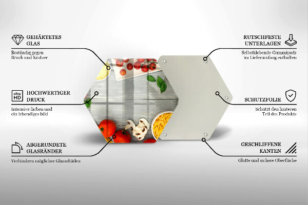 Skärbräda glas sexhörning Köksmat