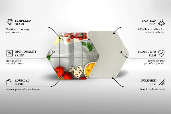 Skärbräda glas sexhörning Köksmat