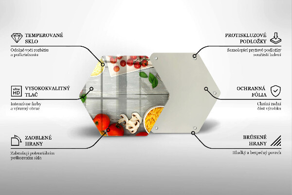 Skärbräda glas sexhörning Köksmat