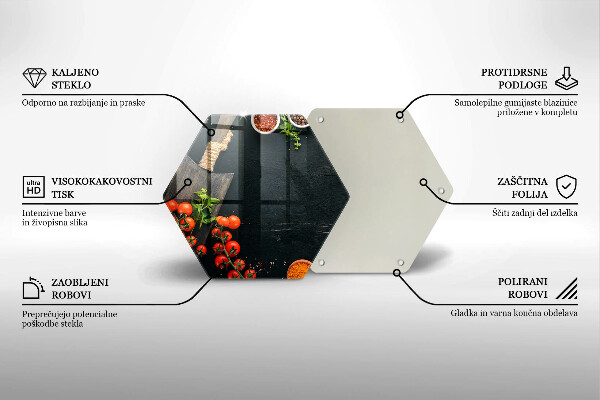 Skärbräda glas sexhörning Körsbärstomater