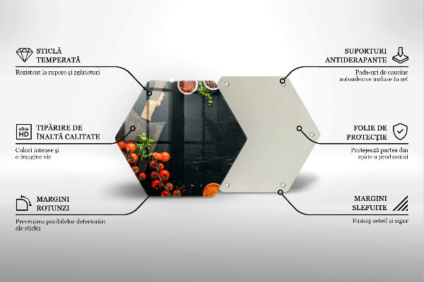 Skärbräda glas sexhörning Körsbärstomater