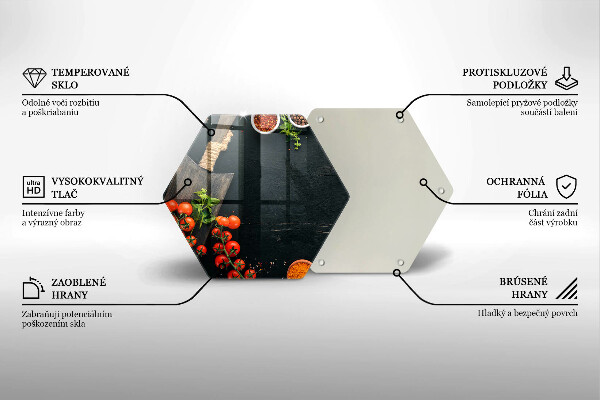 Skärbräda glas sexhörning Körsbärstomater