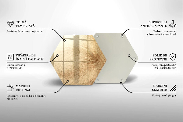 Skärbräda glas sexhörning Strandsandsemester