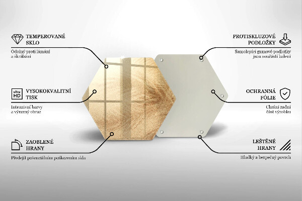 Skärbräda glas sexhörning Strandsandsemester
