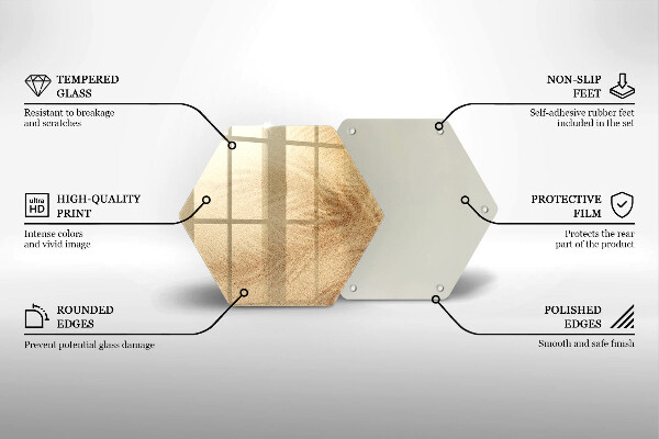 Skärbräda glas sexhörning Strandsandsemester