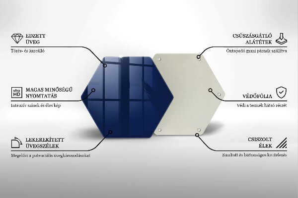 Skärbräda glas sexhörning Färg blå