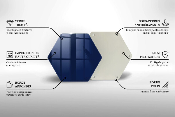 Skärbräda glas sexhörning Färg blå