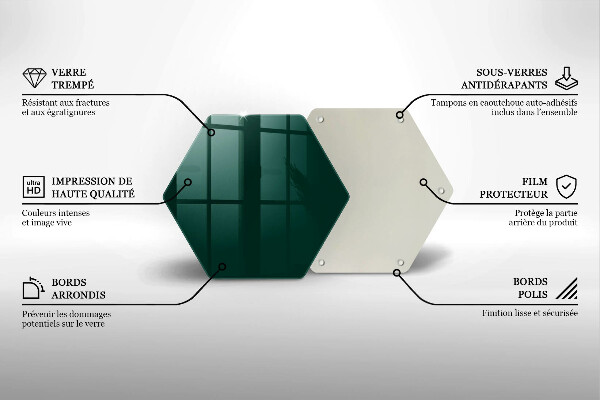Skärbräda glas sexhörning Färg grön