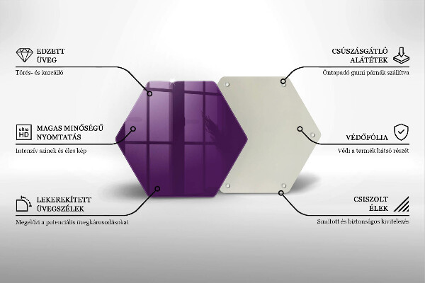 Skärbräda glas sexhörning Violett