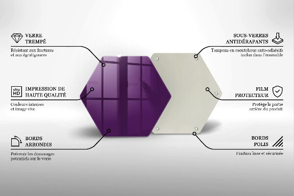 Skärbräda glas sexhörning Violett