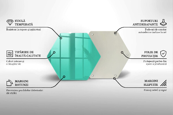 Skärbräda glas sexhörning Färg grön