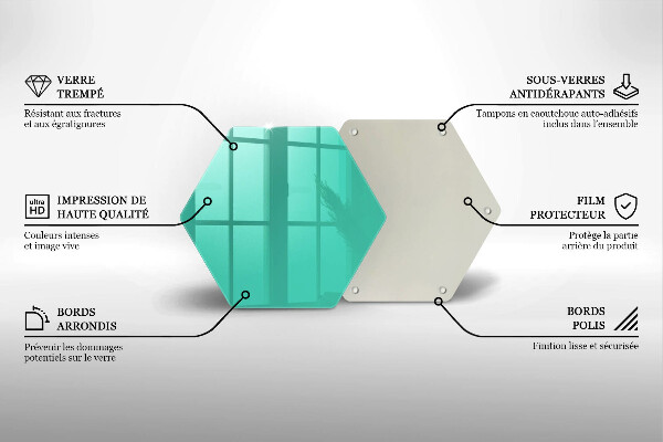 Skärbräda glas sexhörning Färg grön