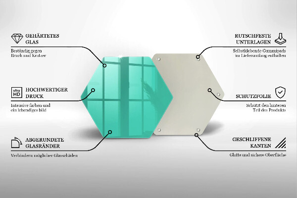 Skärbräda glas sexhörning Färg grön