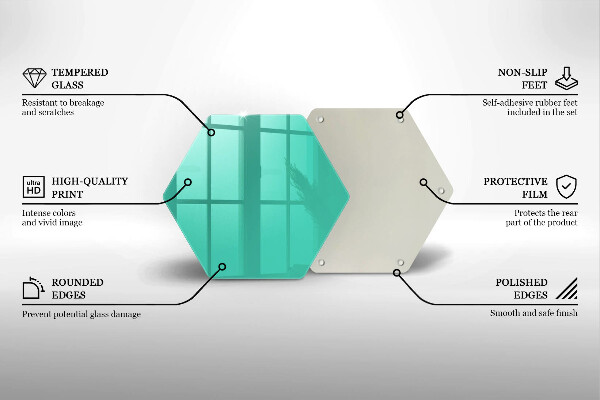 Skärbräda glas sexhörning Färg grön