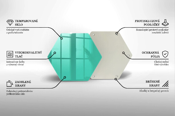 Skärbräda glas sexhörning Färg grön