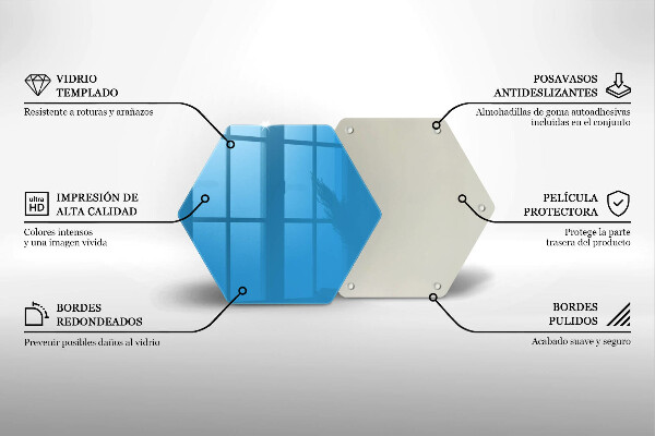 Skärbräda glas sexhörning Färg blå